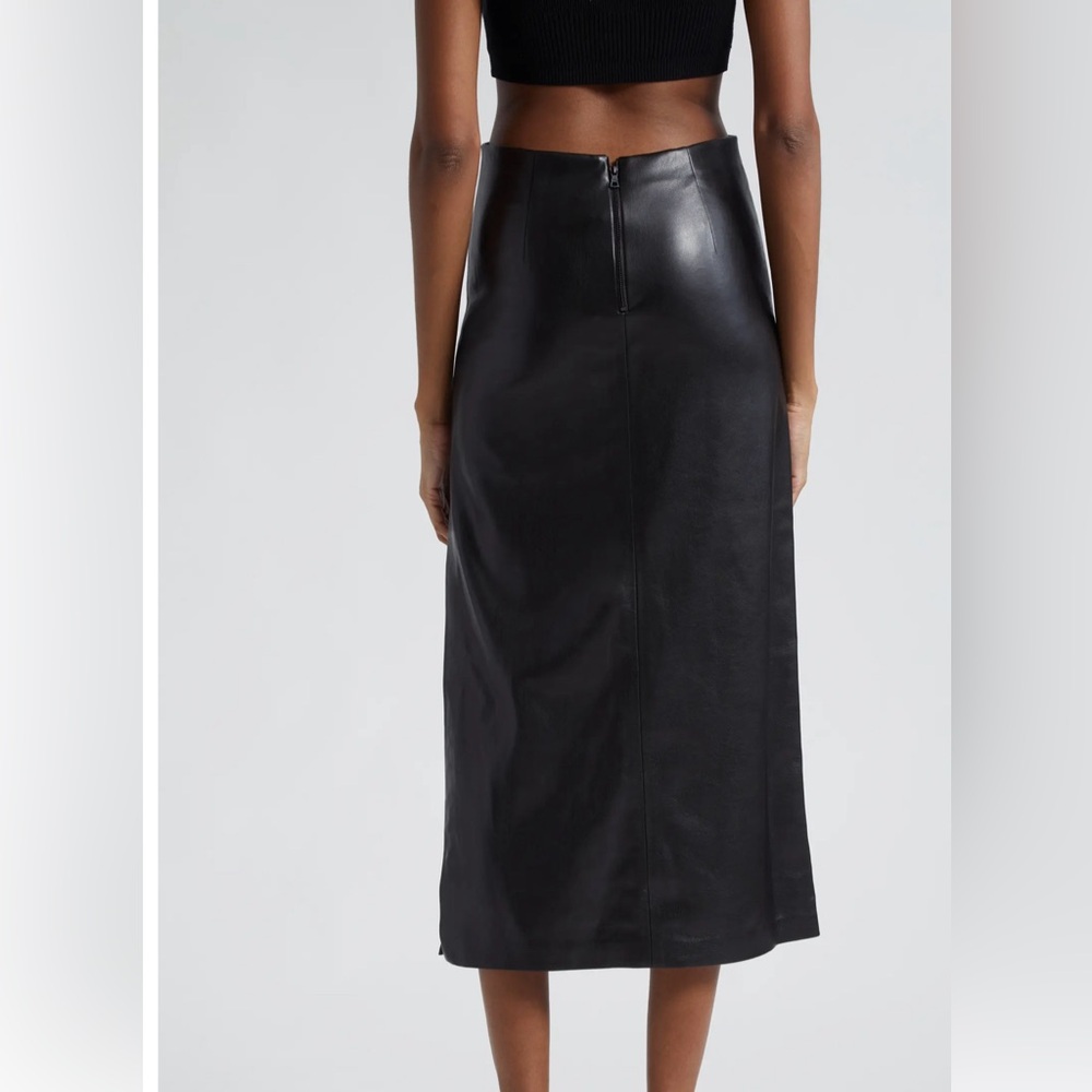 Maeve Back Slit Faux Leather Midi Skirt
Alice + Olivia